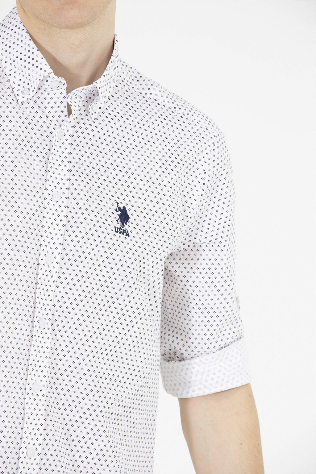 U. S. Polo Assn Мужская темно-синяя рубашка с длинным рукавом - U.s. polo assn фото 14