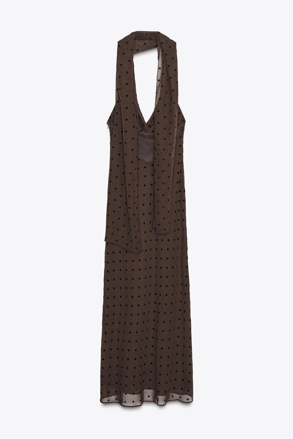 POLKA DOT SCARF MAXI DRESS - Zara фото 6