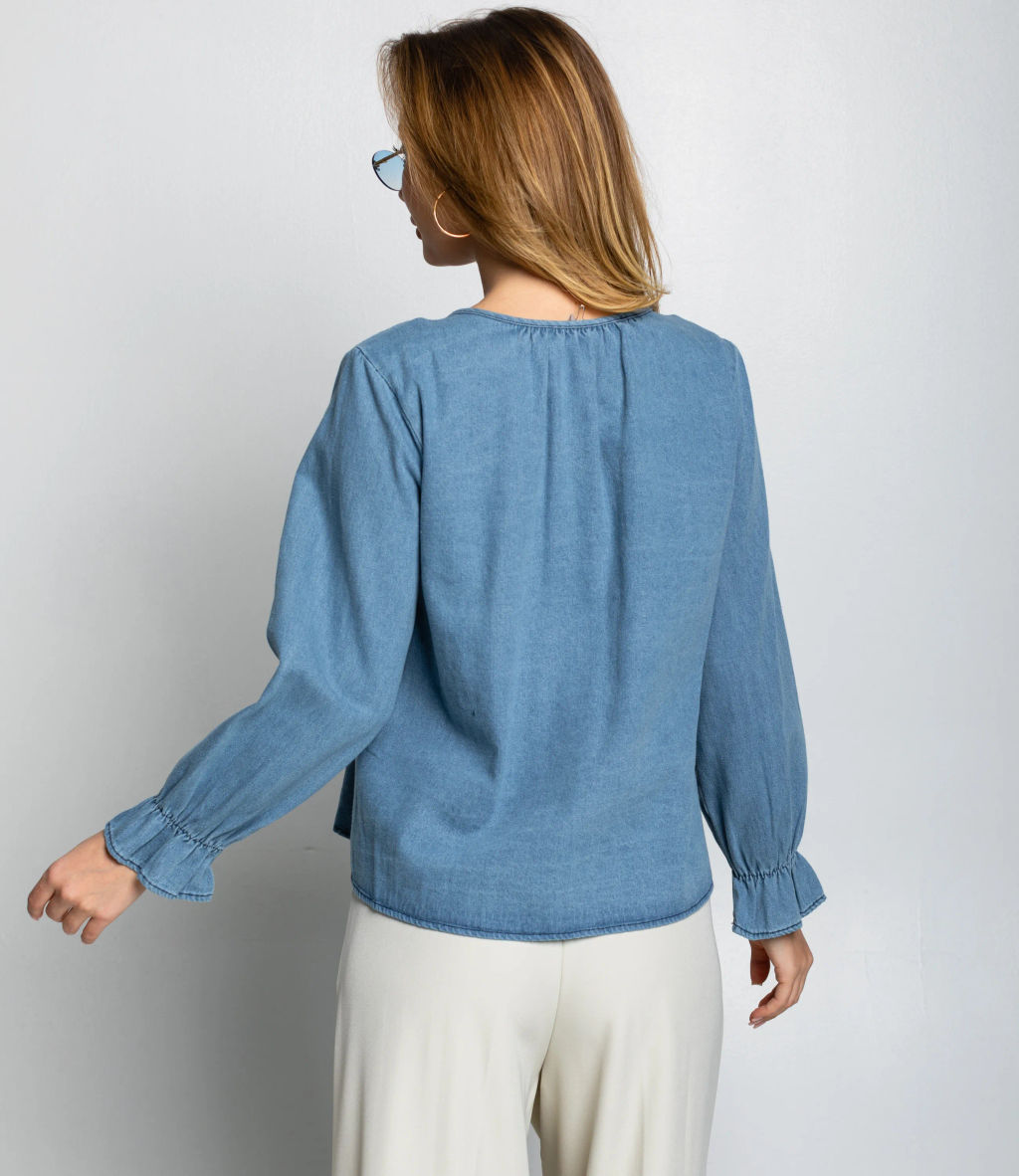 Блуза #КТ73555, голубой - Dommod фото 3