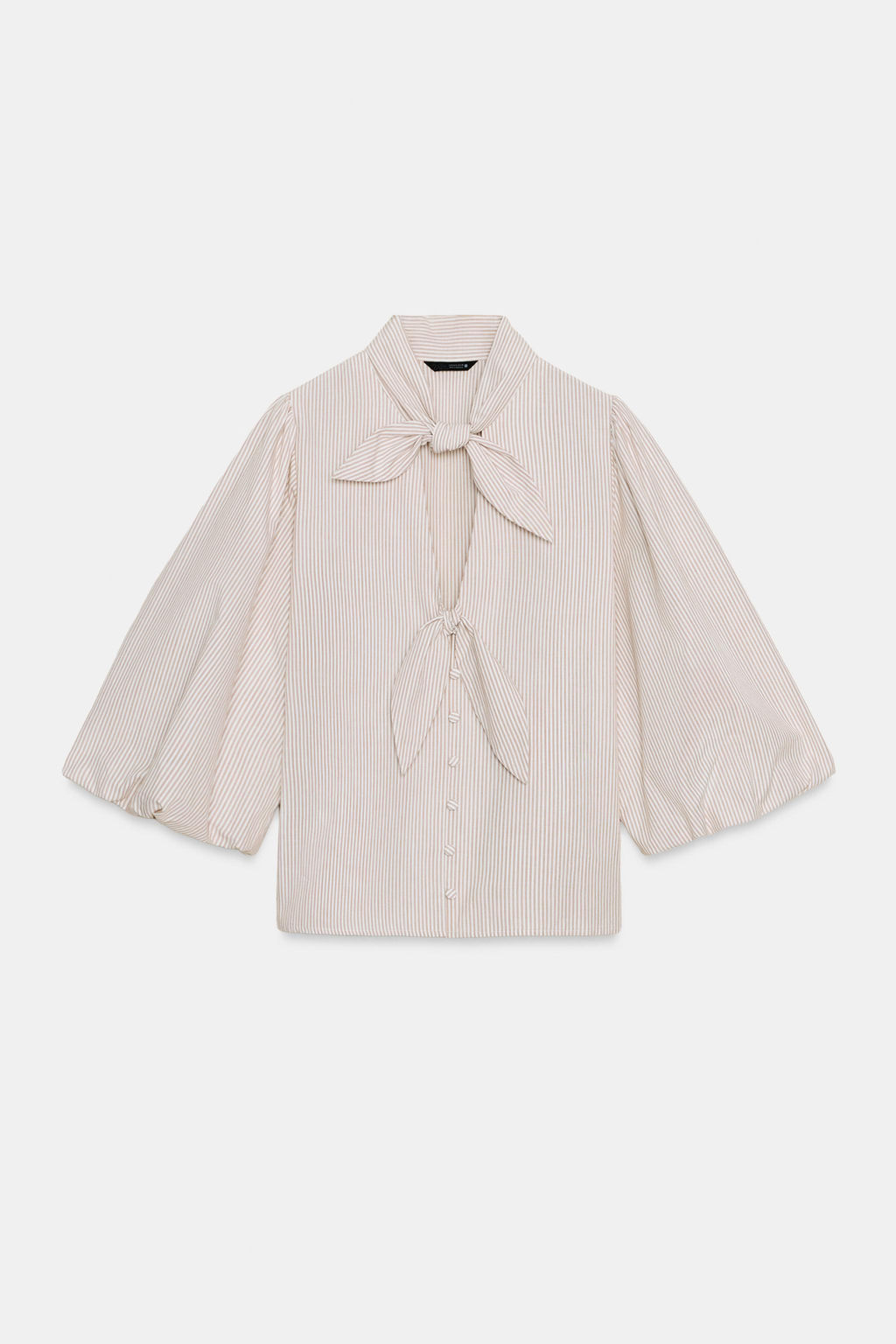 BLUSA RAYAS LAZOS / marron/blanco - Zara фото 6