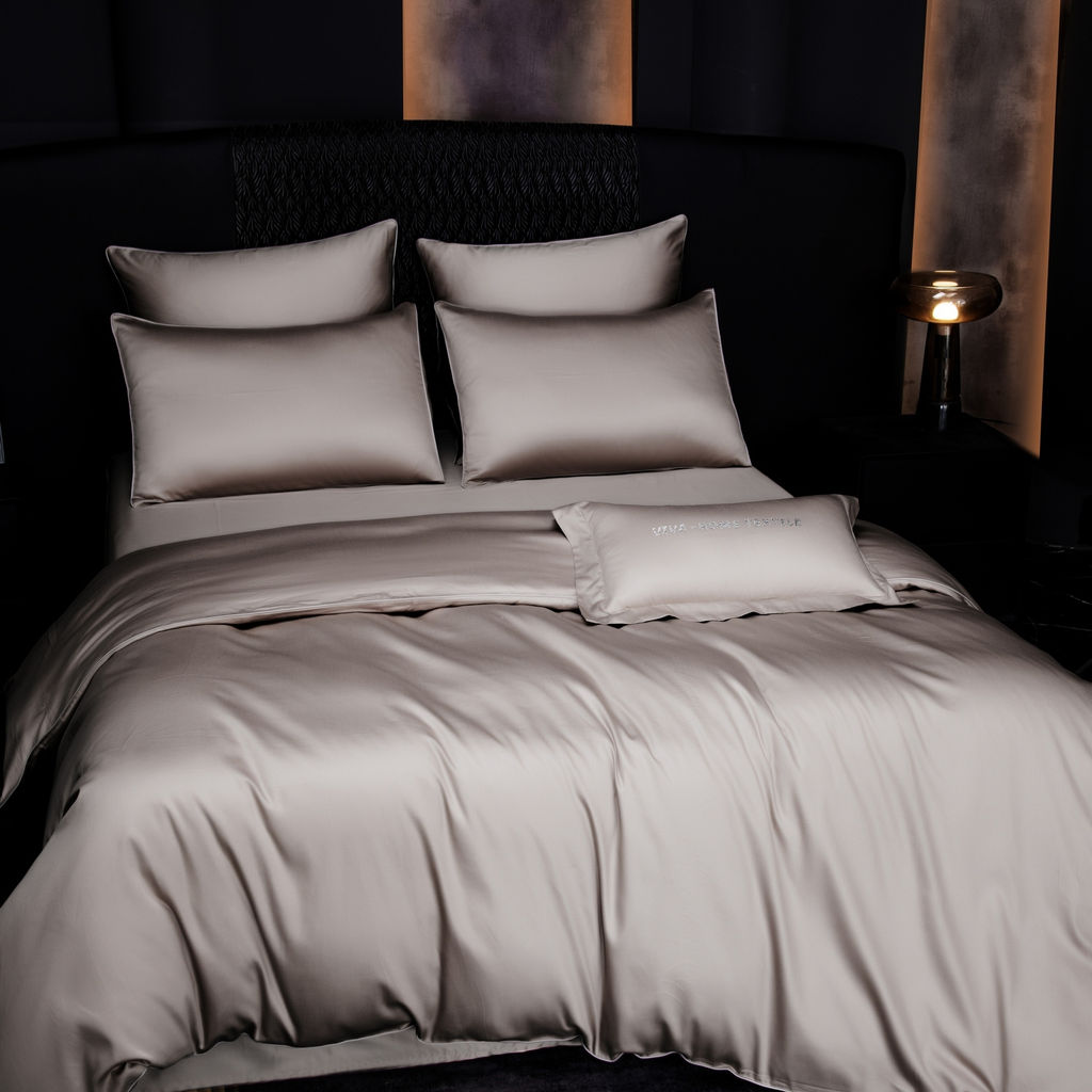 Комплект постельного белья Однотонный Сатин Премиум на резинке OCPR006 180*200*30;160*200*30;140*200*30 2 спальный 4 Наволочки