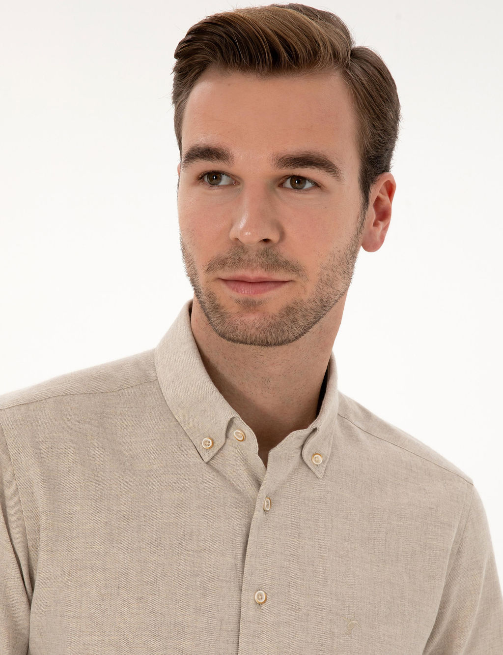 Bej Slim Fit Uzun Kollu G_mlek - Cacharel фото 2