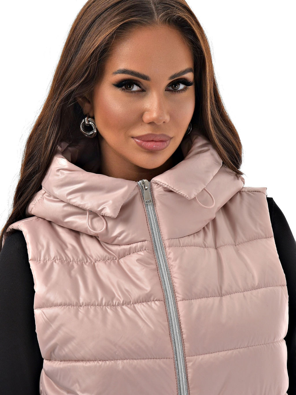 Утепленный жилет с капюшоном на молнии - А+б коллекция фото 4