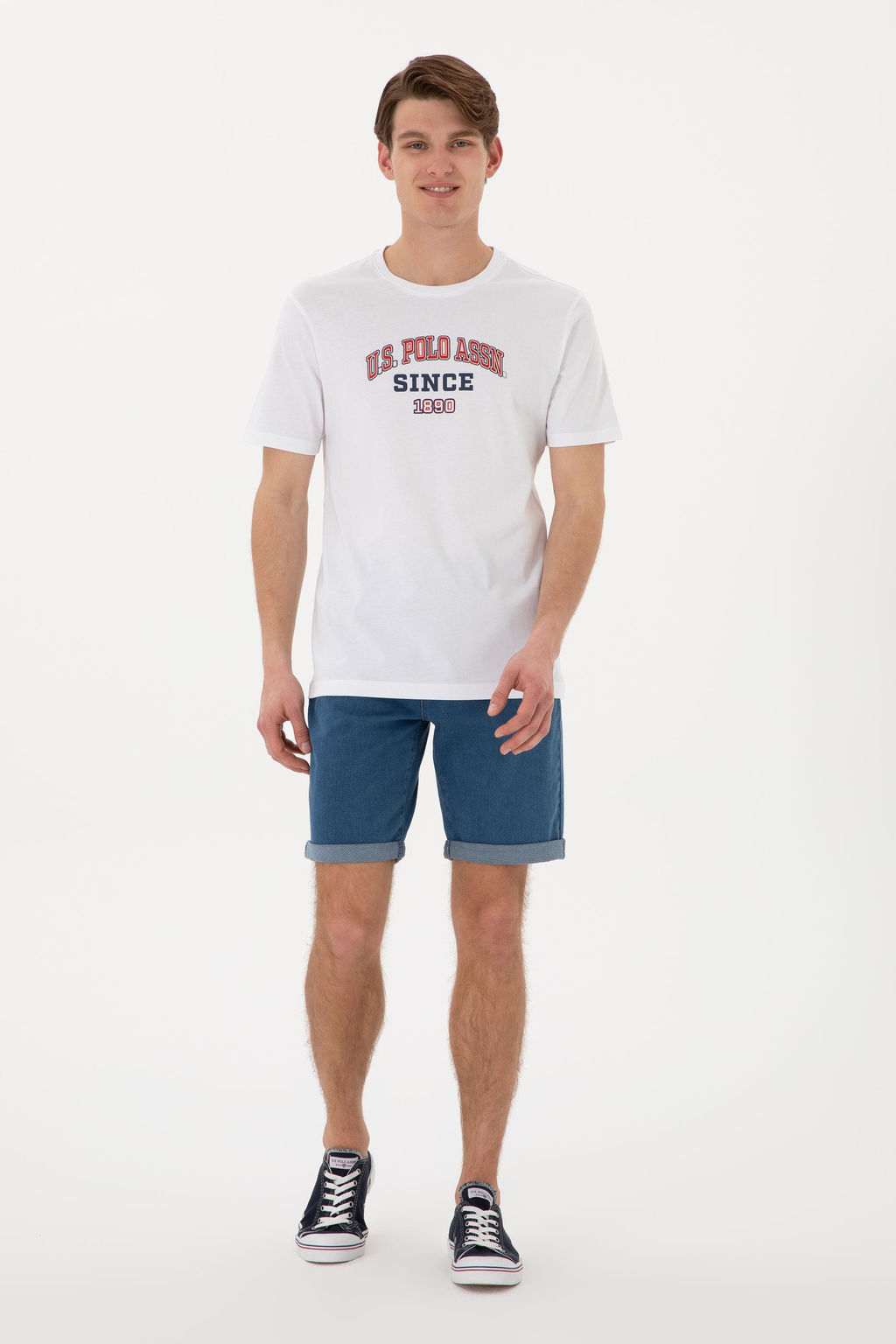 Erkek Regular Fit Bisiklet Yaka Beyaz Ti__rt Sepette S_rpriz _ndirim - U.s. polo assn фото 4