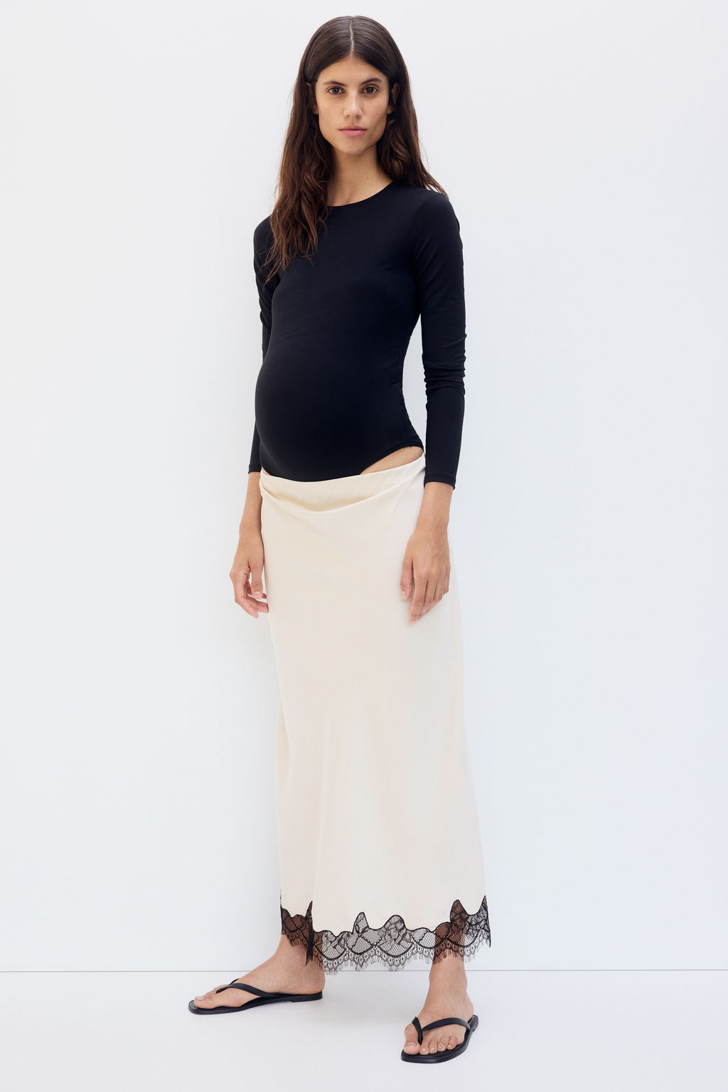 MAMA Falda lencera con ribete de encaje - H&m фото 5