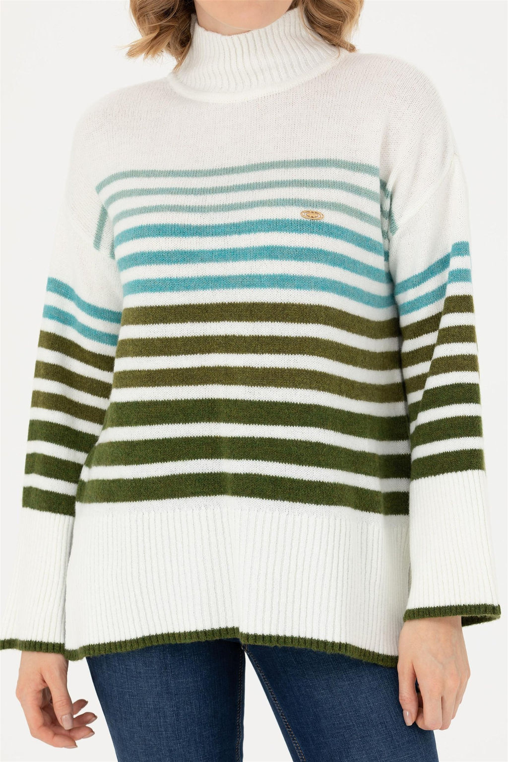 Женский свитер с высоким воротником песочного цвета Неожиданная скидка в корзине - U.s. polo assn фото 6