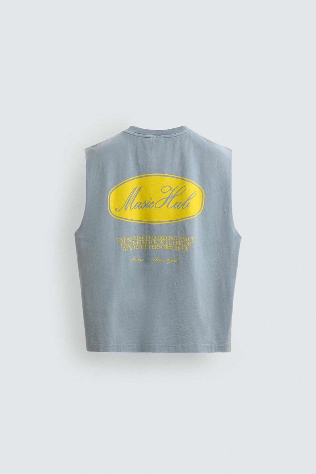 CAMISETA TANK LAVADA ESTAMPADOS / Azul claro