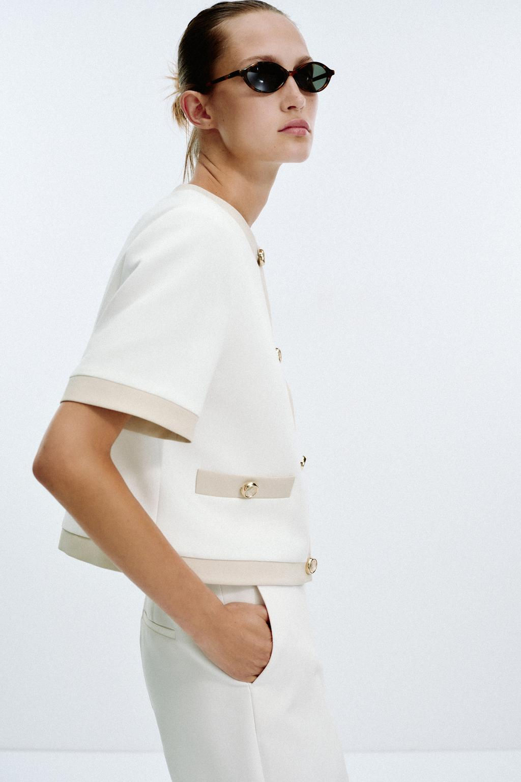 CONTRAST SHORT SLEEVE BLAZER - Zara фото 12