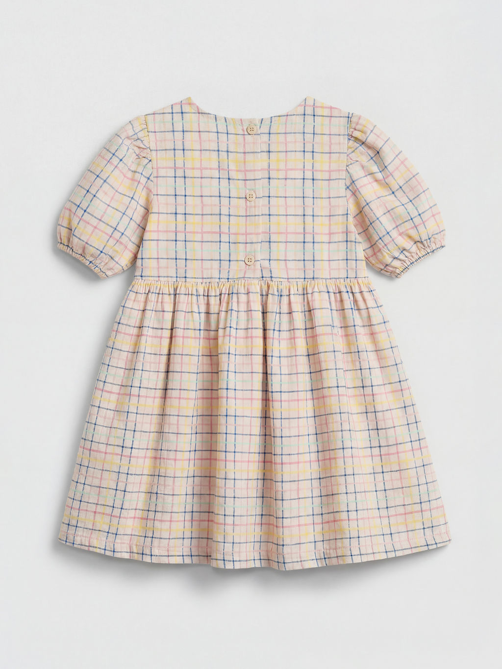 Bisiklet Yaka Ekose K?z ?ocuk Elbise