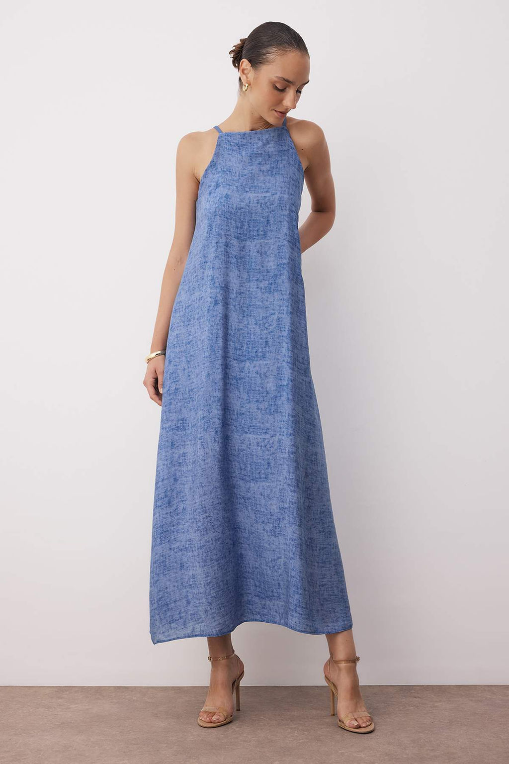 Antrasit Duz Maxi Dokuma Elbise TWOSS25EL00904 - Trendyolmilla фото 13