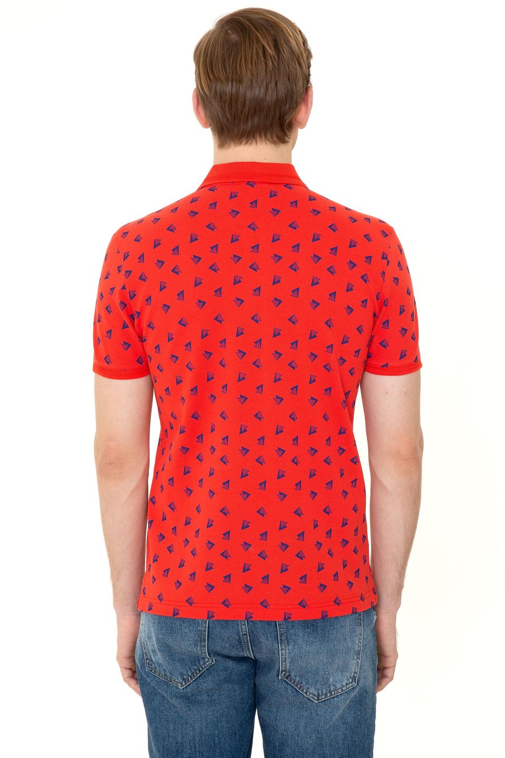 U. S. Polo Assn Мужская красная футболка с воротником-поло - U.s. polo assn фото 4