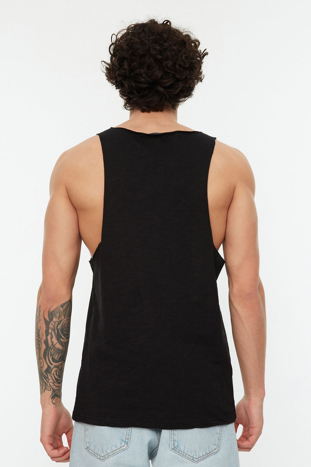 Siyah Regular Fit %100 Pamuklu Bisiklet Yaka S?f?r Kollu Atlet TMNSS20AL0054