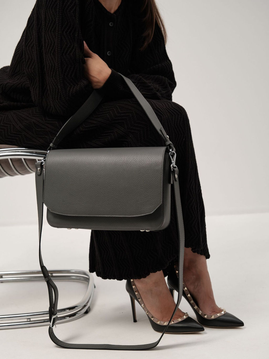 Сумка кожаная Deboro 30512 хромо