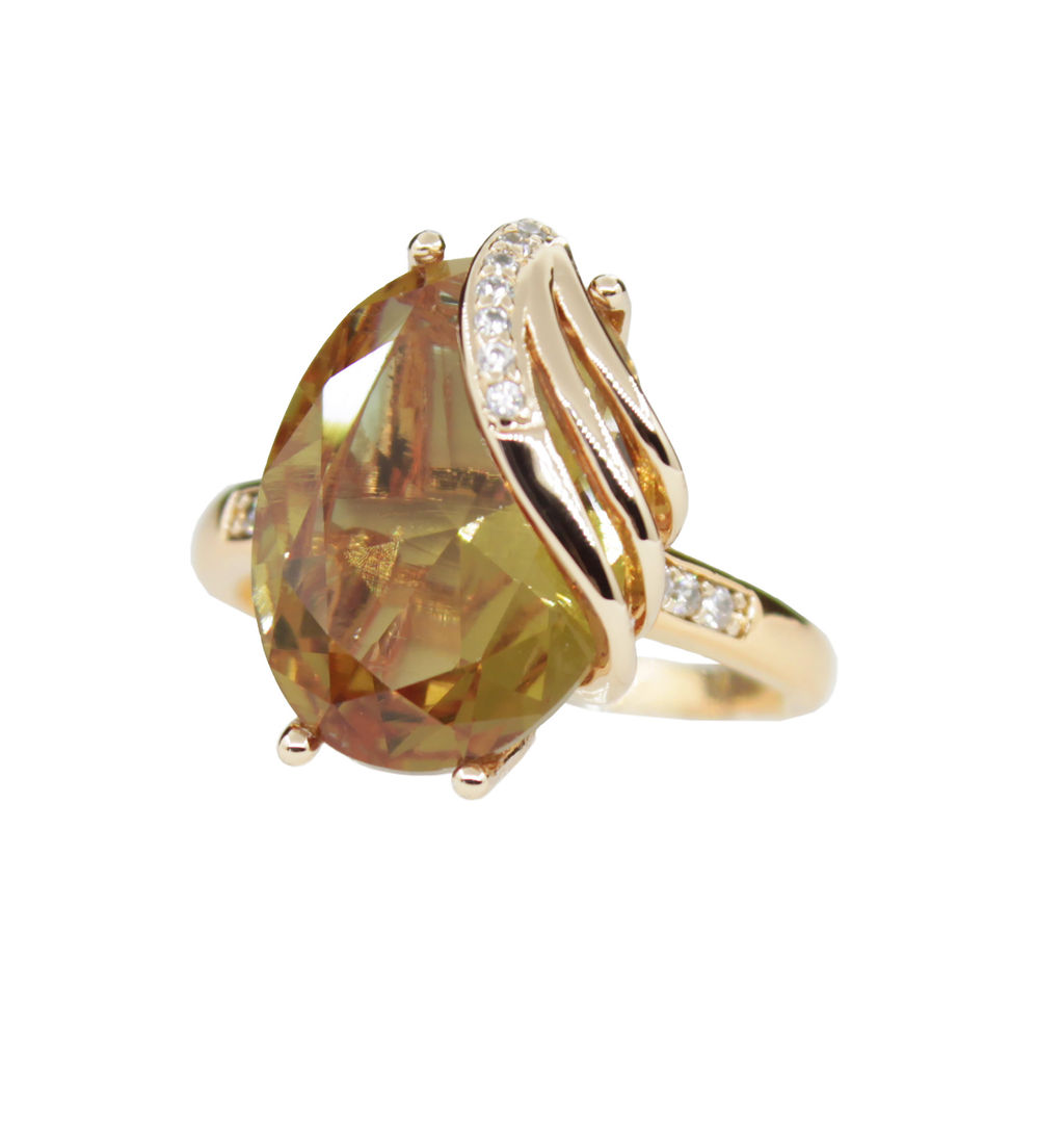 Комплект Султан-20, султанит, покрытие под золото, размеры кольца: 17, 18, 19, 20 - Agat77 фото 2