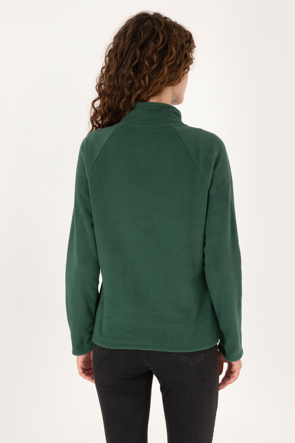 Kad_n Koyu Ye_il Fermuarl_ Dik Yaka Polar Sweatshirt - U.s. polo assn фото 5