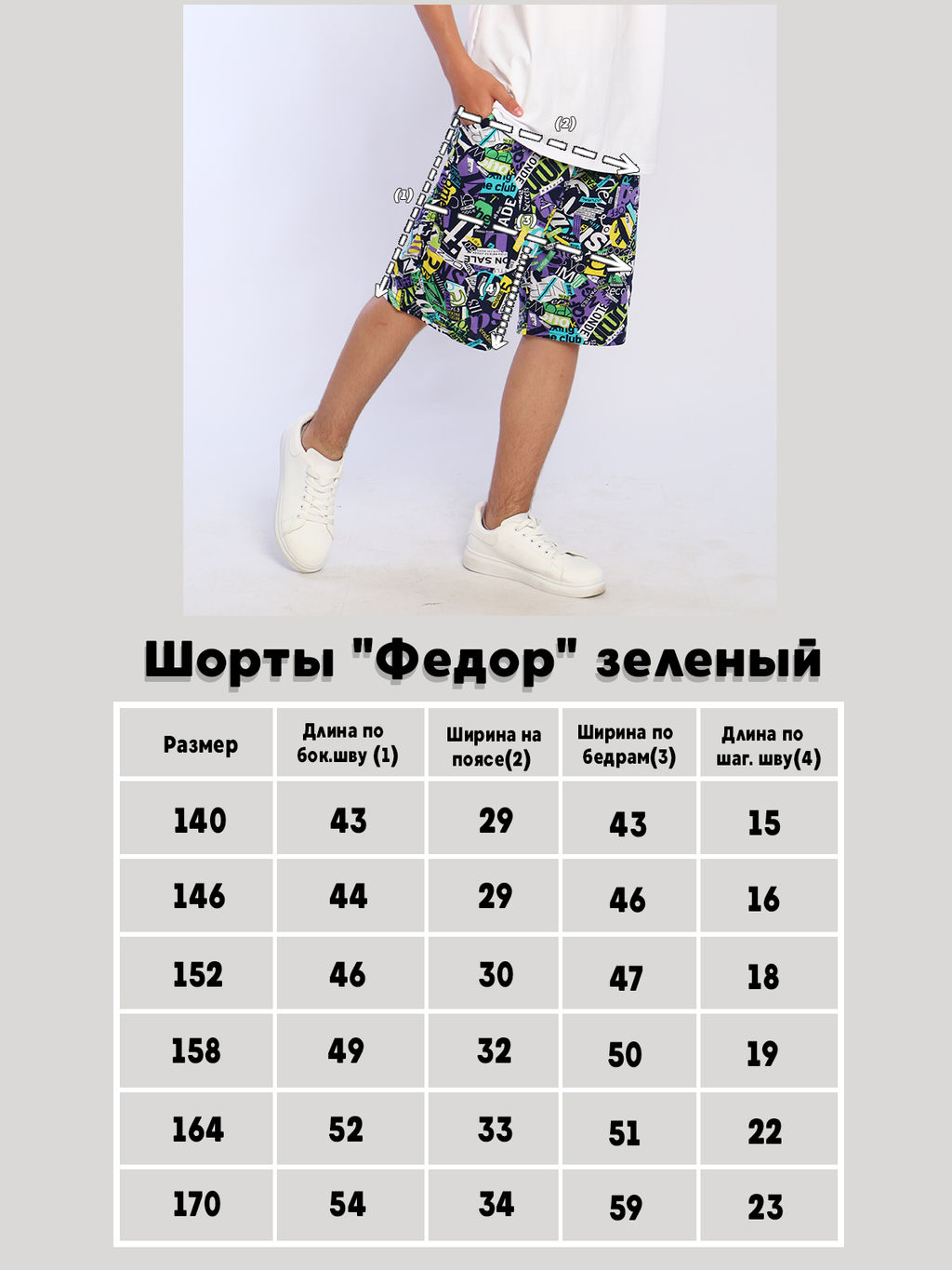 Шорты Федор синий граффити - Ладошки фото 20