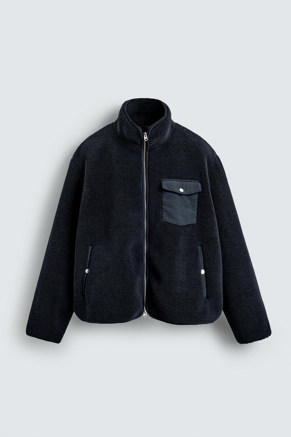 FAUX SHEARLING EFFECT JACKET WITH CONTRAST - Zara фото 6