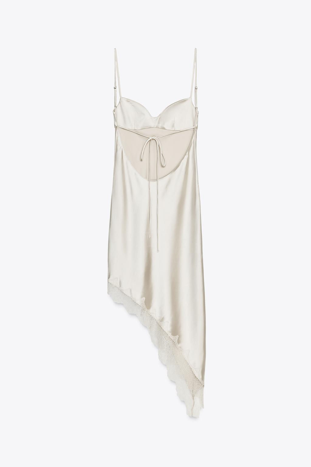 LACE SATIN DRESS - Zara фото 10