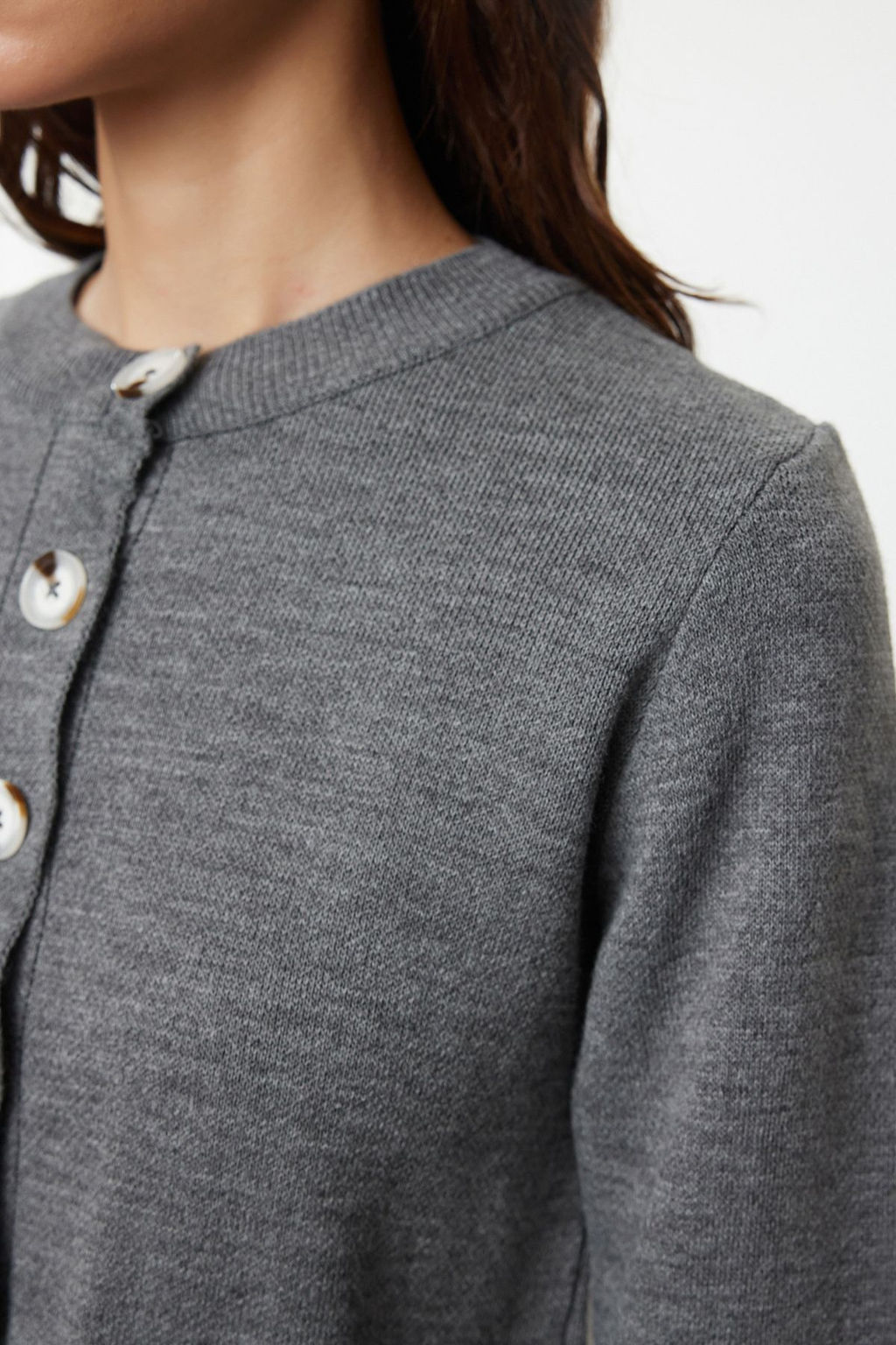 Antrasit 2li Midi Triko Basic H?rkal? Elbise TWOSS23EL00738