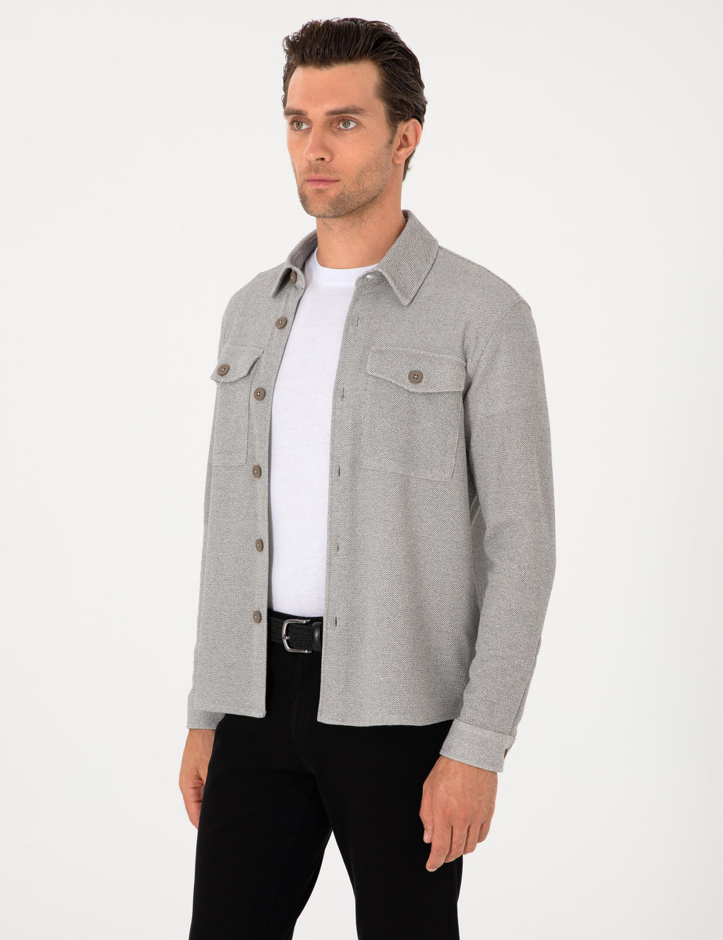 Gri Regular Fit Ceket G_mlek - Cacharel фото 3