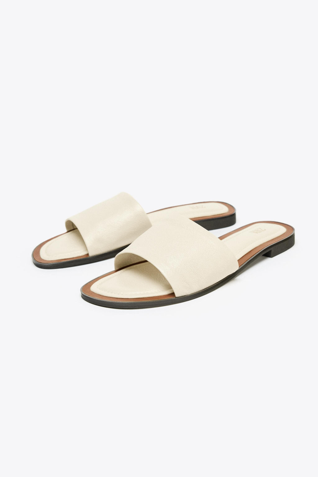 SOFT LEATHER SLIDES - Zara фото 8