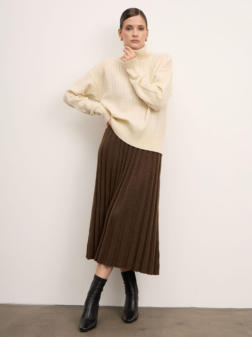 Юбка из пуха яка 07032 коричневая