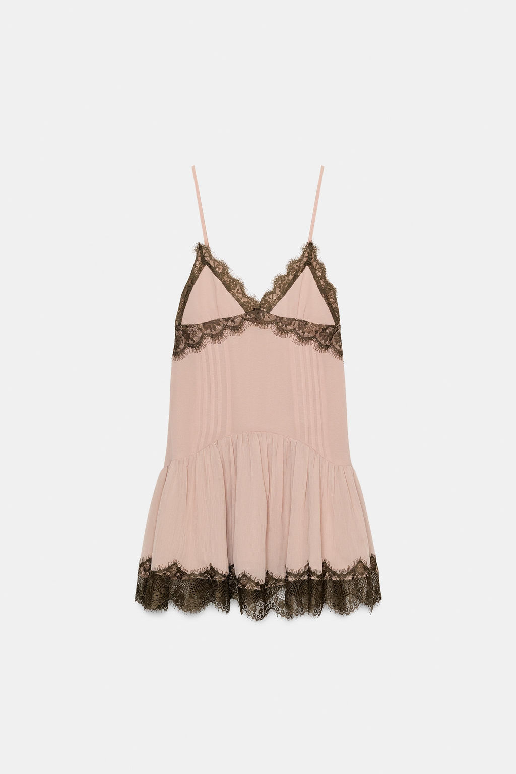 SHORT DRESS WITH CONTRAST LACE - Zara фото 14