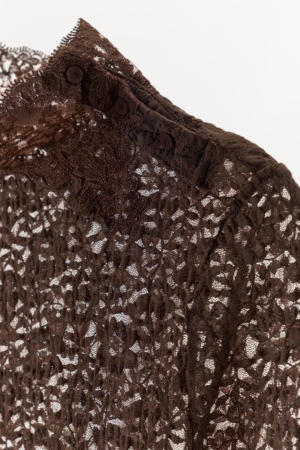 LACE HIGH-NECK T-SHIRT - Zara фото 6