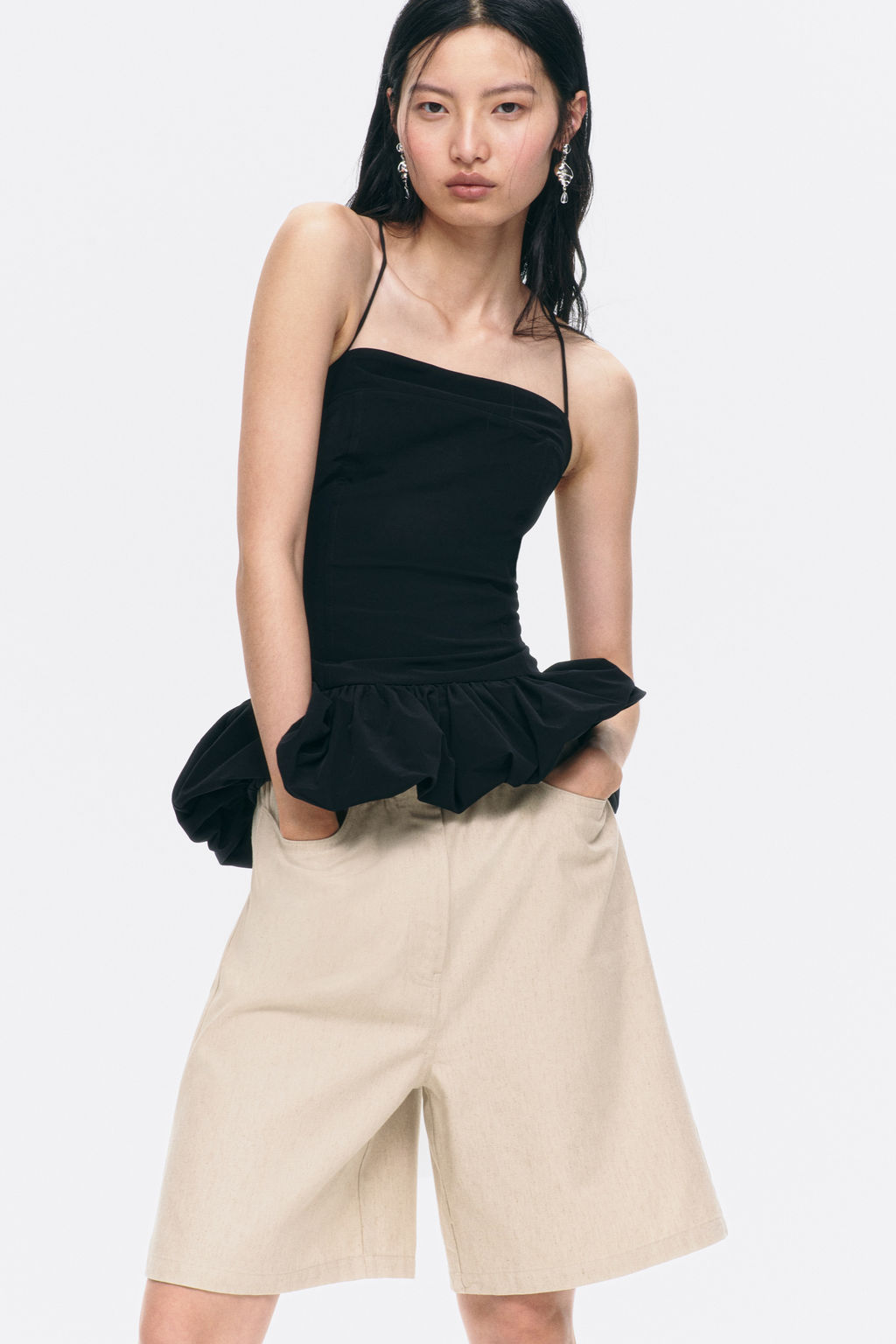Bermudas en mezcla de lino - H&m фото 8