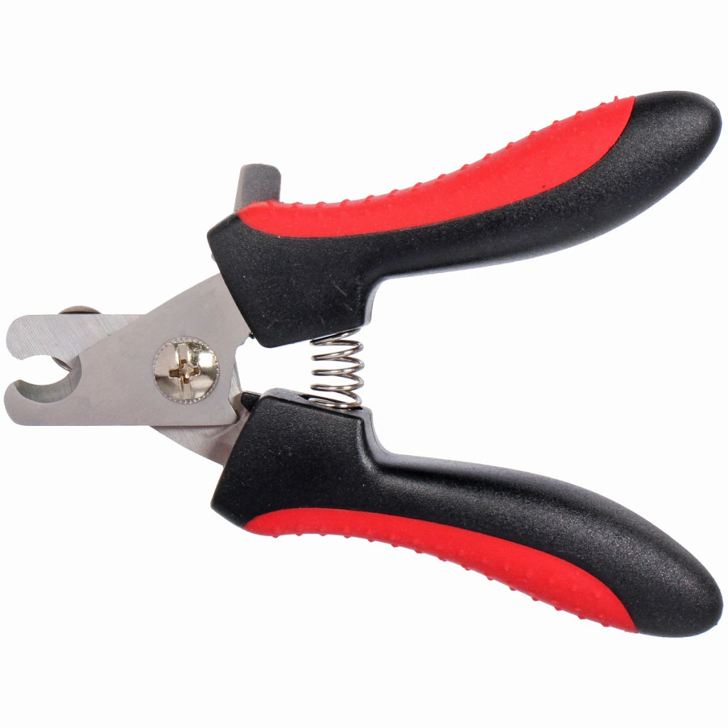 Когтерез для животных "ЛАПУСИКИ", коллекция БРО, прорезиненная ручка, цвет чёрный/красный, 6*12см (блистер)