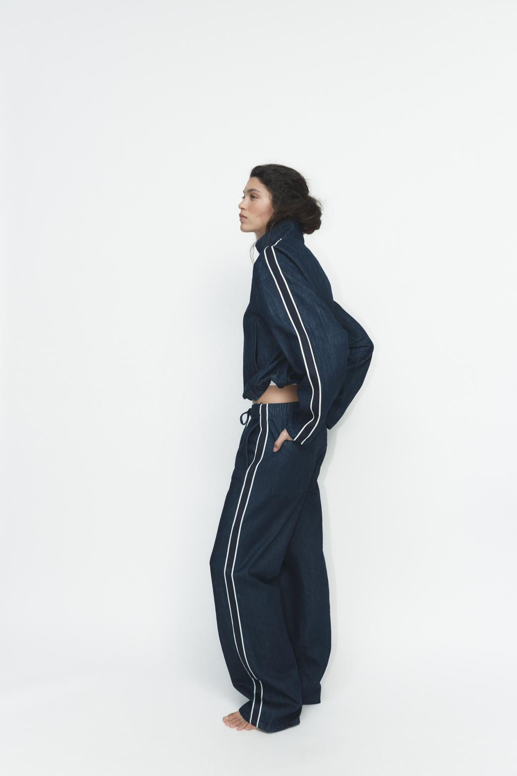 CONTRAST STRIPE DENIM JACKET - Zara фото 6