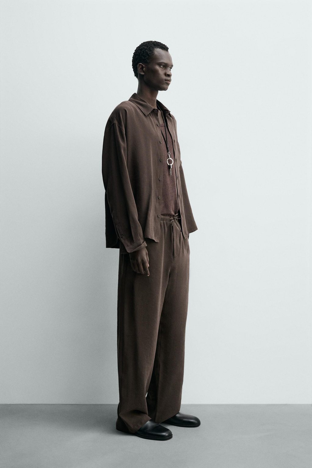 RELAXED FIT FLOWING TROUSERS - Zara фото 4