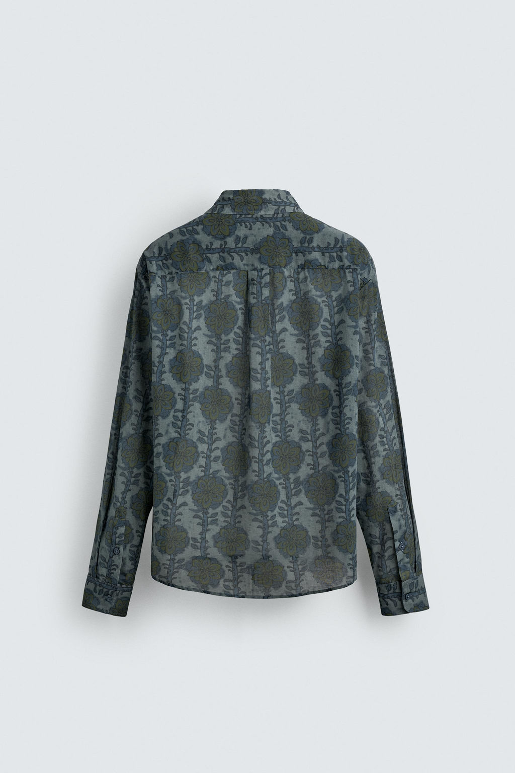 CAMISA RELAXED FIT ESTAMPADO FLORAL / Verdes - Zara фото 9