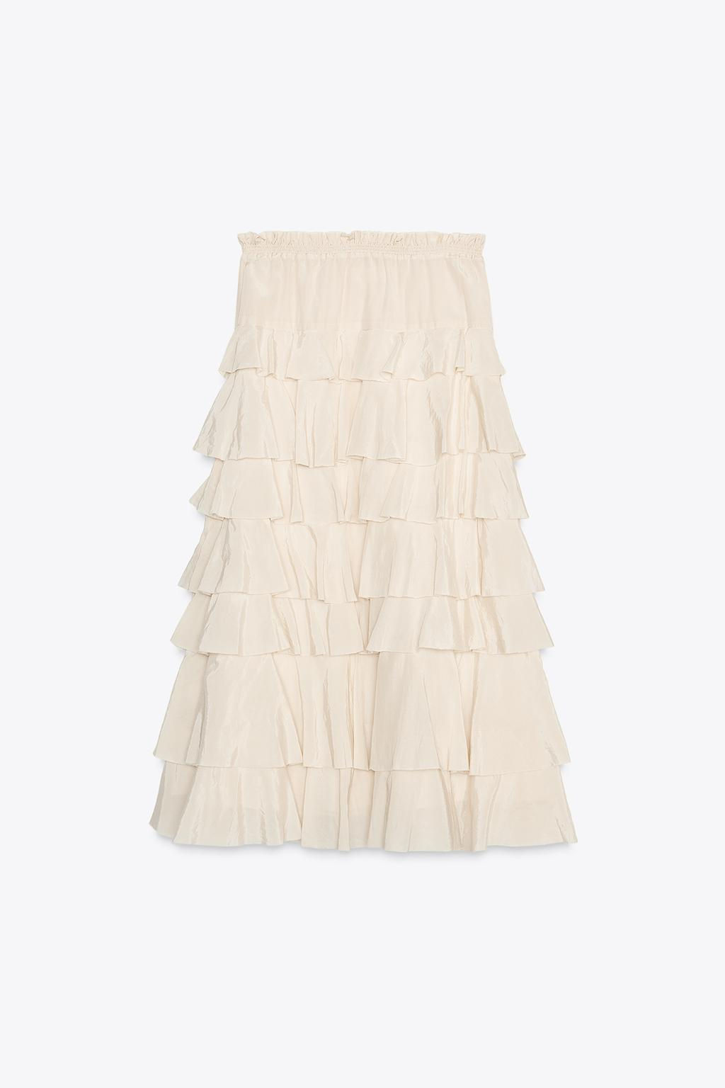 ZW COLLECTION MIDI SKIRT WITH RUFFLES - Zara фото 8