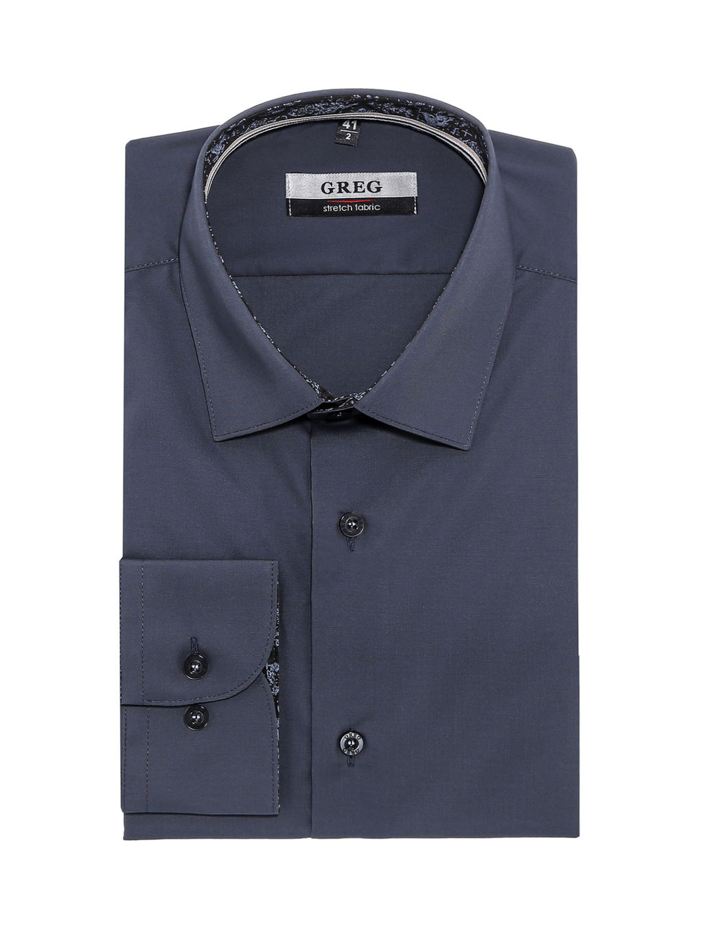 Сорочка мужская длинный рукав GREG 330/238/0046/ZN/1p STRETCH