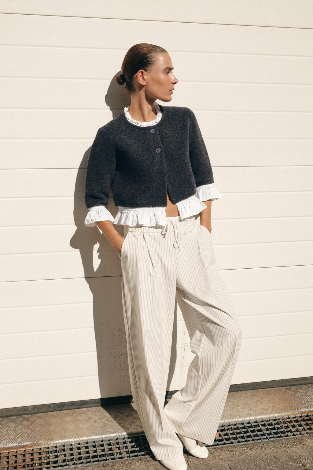 CONTRAST POPLIN CARDIGAN - Zara фото 3
