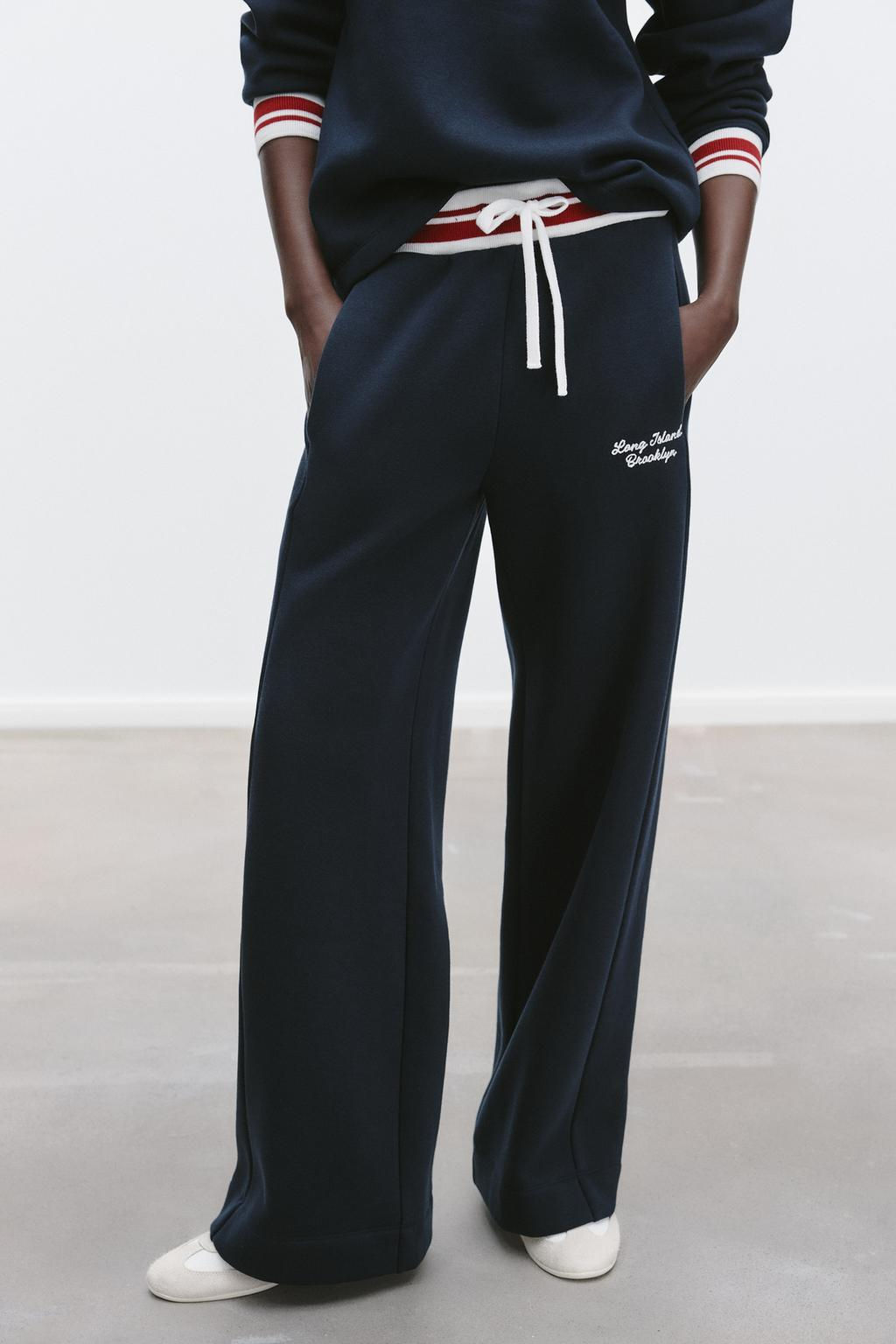 TROUSERS WITH EMBROIDERED SLOGAN - Zara фото 3