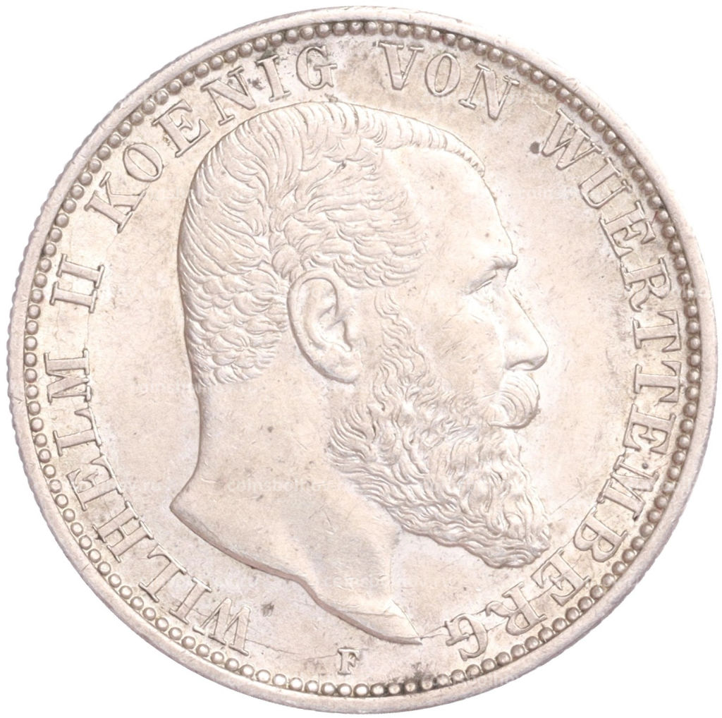 2 марки 1914 года F Германия (Вюртемберг)