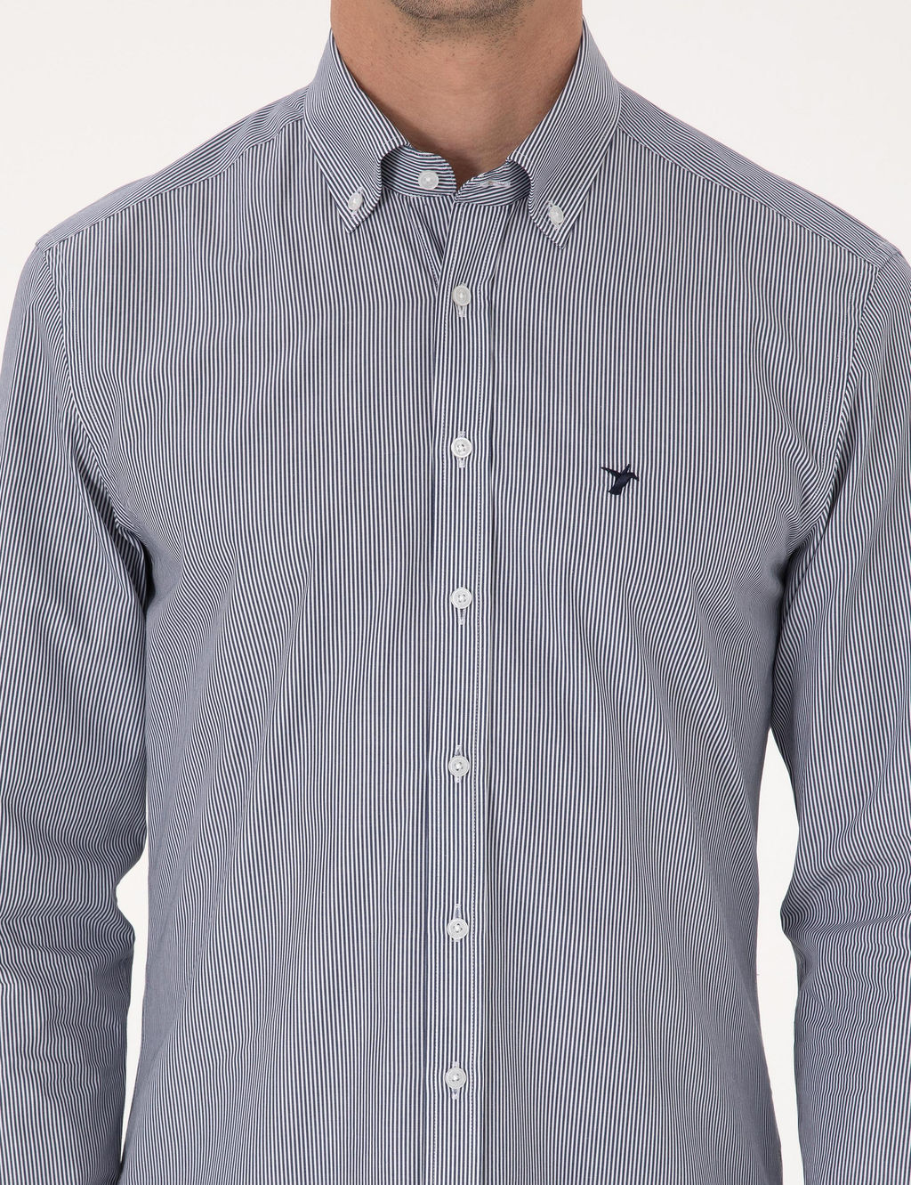 Lacivert Slim Fit Uzun Kollu G_mlek