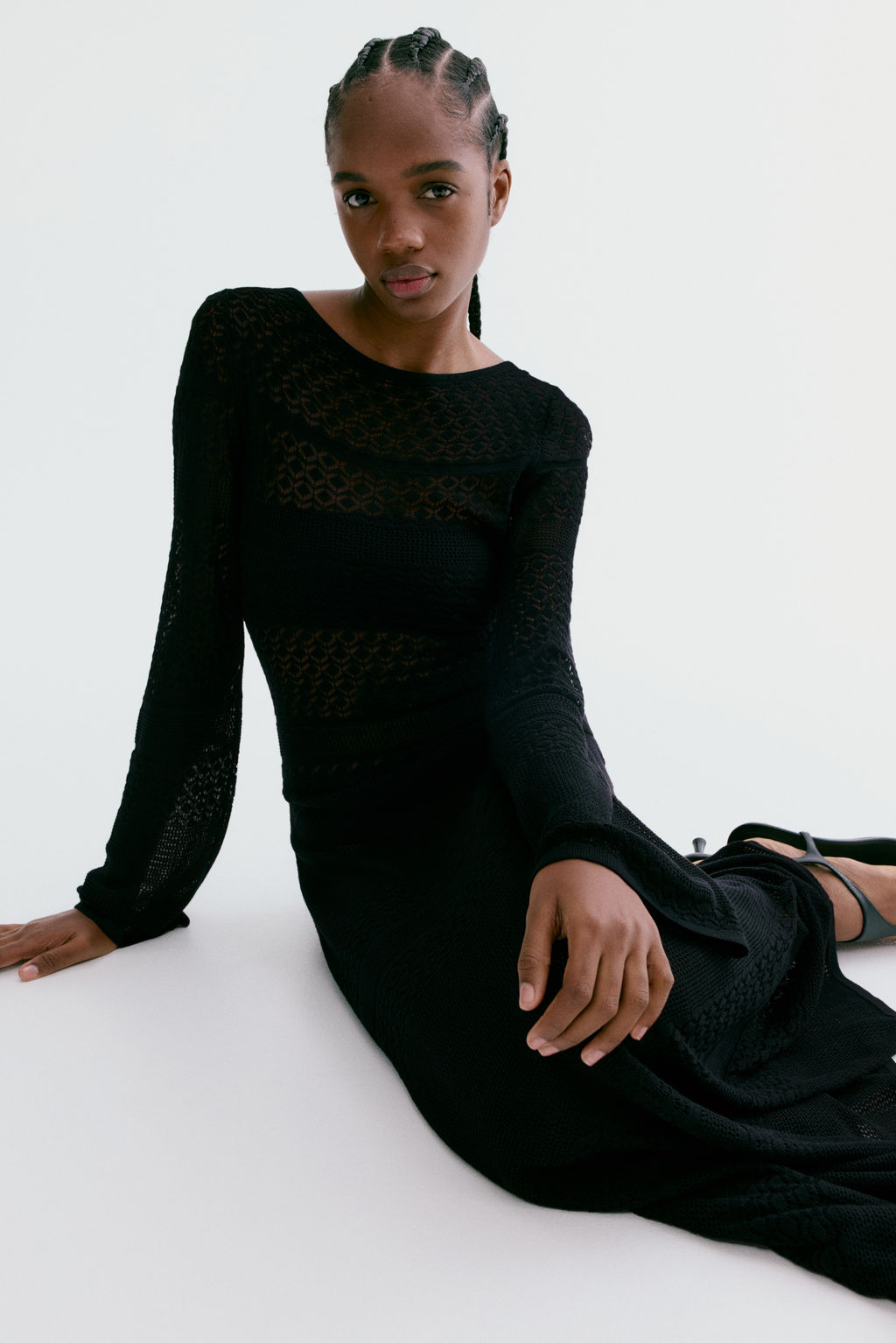 Maxivestido en punto pointelle - H&m фото 4