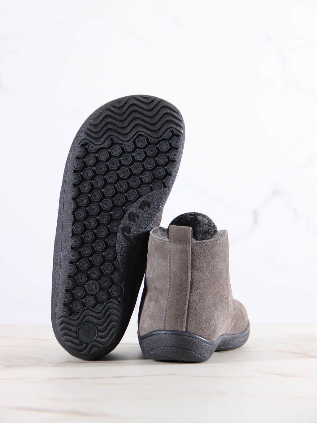 Босоногие ботинки EDART 208.NATAbl.Серый замок замша/байка