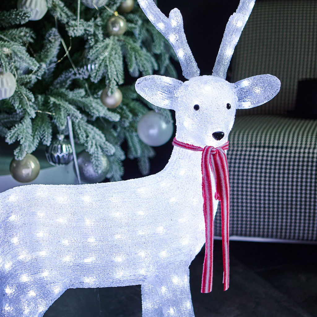 ULD-M6393-200/STA WHITE IP20 DEER-1 Фигура светодиодная Олень-1, 72*97см, 200 светодиодов. Белый свет. Провод прозрачный. TM Uniel