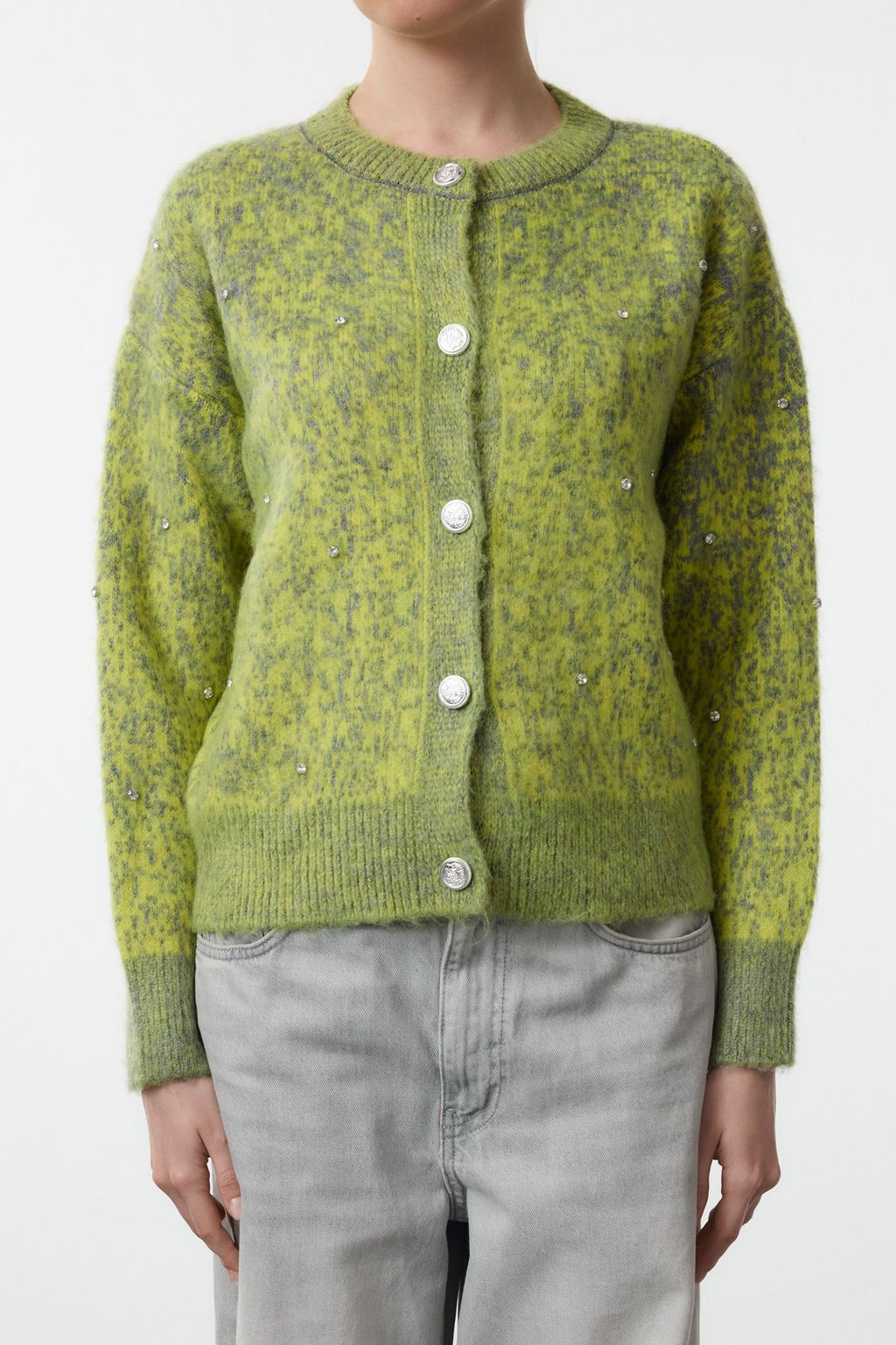 TRENDYOLMILLA Antrasit Yumusak Dokulu Desenli Ceket Gorunumlu Triko H?rka TWOAW25HI00185 фото 4