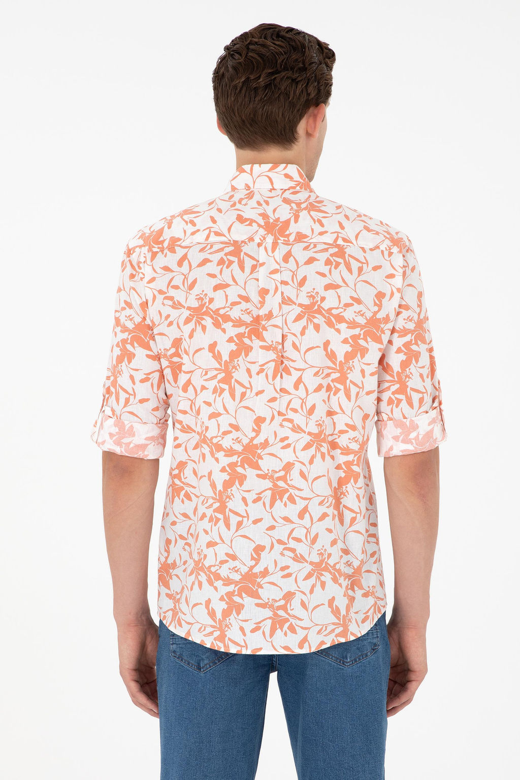 Мужская рубашка с длинным рукавом цвета экрю Неожиданная скидка в корзине - U.s. polo assn фото 5