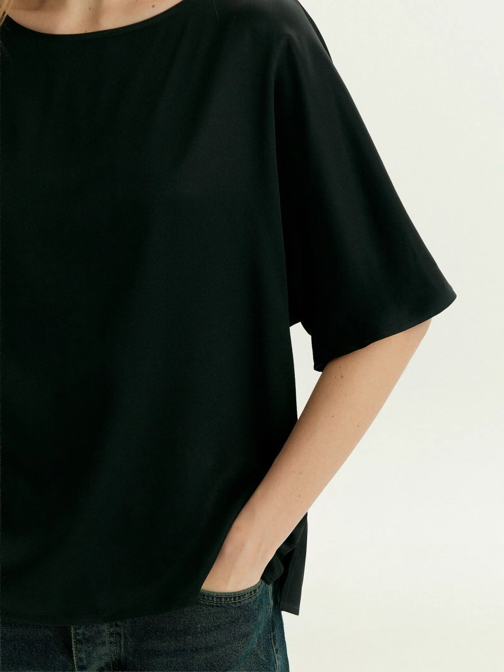 Блузка с коротким рукавом из вискозы, B3248/algo - Emka фото 4