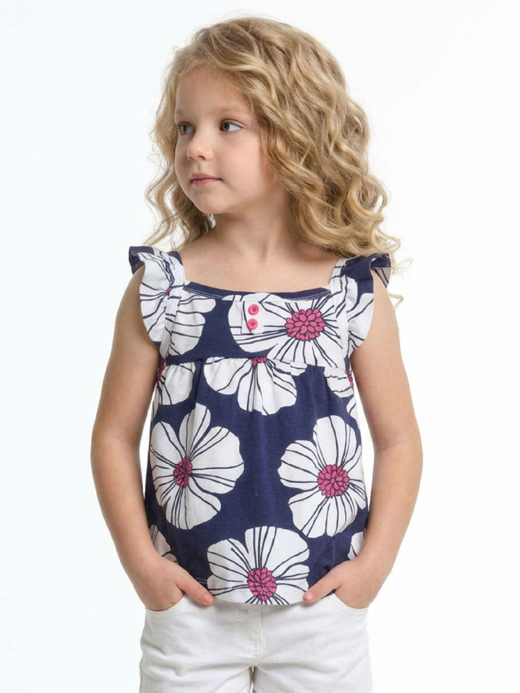 Майка для девочки UD 1458 цветы - Mini maxi фото 2