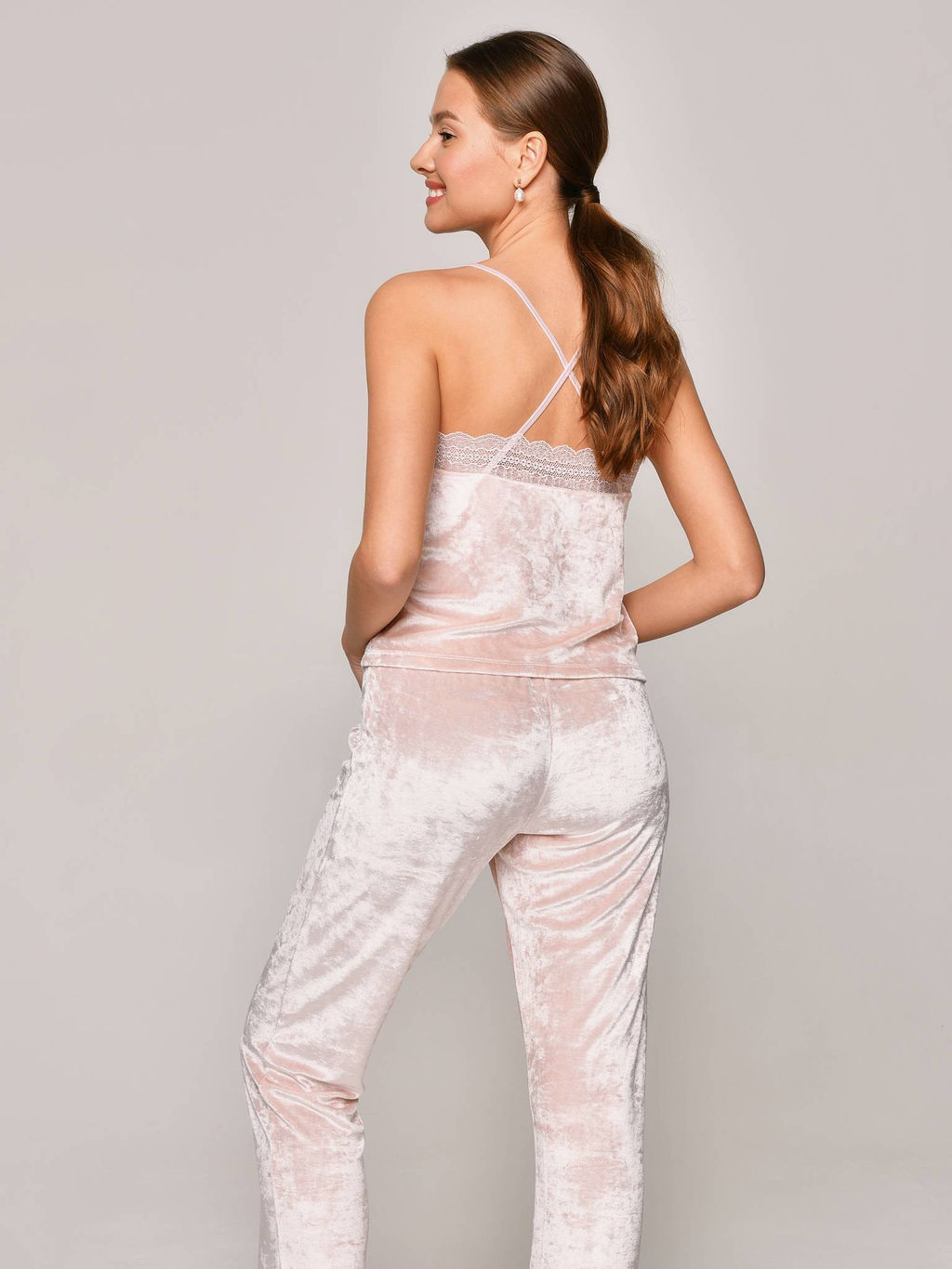 CONTE Велюровый топ для дома VELVET LOUNGEWEAR LHW 1008 light pink