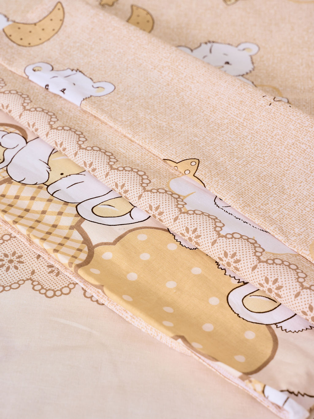 Постельное белье детское поплин с простыней на резинке - Медвежата Детский