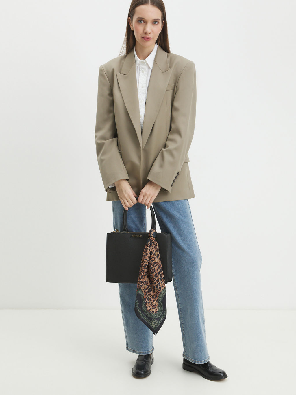 Женский тоут JUST CAVALLI JC FOULARD ICONIC LEOPARD Артикул 4107696, черный фото 6