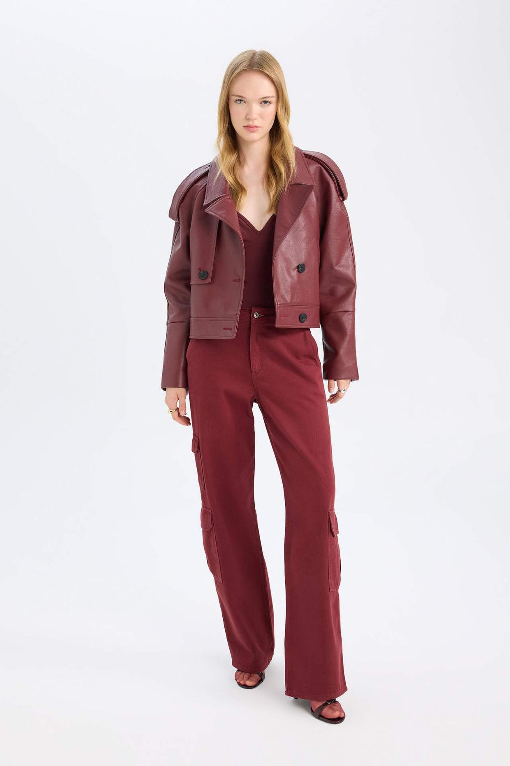 Gabardin Pantolon Straight Fit Kargo Cepli Normal Bel Duz Paca - Defacto фото 3